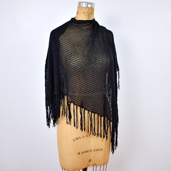 Caroline Grace Sweaters - SALE Grace Cashmere Cotton Fringe Poncho